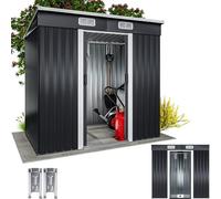 GARDEBRUK® Abri de Jardin métal L 2m² Fondation 200x125x185cm Porte coulissante Anthracite cabane de Jardin cabanon Rangement Outils 3,4m³