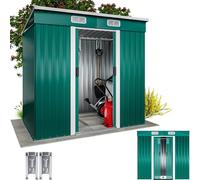 GARDEBRUK® Abri de Jardin métal L 2m² Fondation 200x125x185cm Porte coulissante Vert cabane de Jardin cabanon Rangement Outils 3,4m³