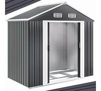GARDEBRUK® Abri de Jardin métal XL 2m² Fondation 200x135x190cm Porte coulissante Anthracite cabane de Jardin cabanon Rangement Outils 4m³