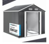 GARDEBRUK® Abri de Jardin métal XXXL 8m² Fondation 315x260x180cm Porte coulissante Anthracite cabane de Jardin cabanon Rangement Outils 15m³