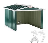 Garage Robot Tondeuse Toit à 2 pans métal 86x100x63cm résistante intempéries 4X piquets Terre abri carport Herbe Vert