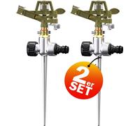 GARDEBRUK® Arroseur 2 piques Distance d'arrosage jusqu'à 24m Jardin Arroseur à impulsion Arroseur sectoriel Arrosage de jardin Système d'arrosage d'eau