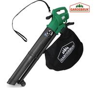 Aspirateur souffleur broyeur électrique 3en1 3000W bandoulière 270km/h roulettes bac 45L aspirateur de feuilles jardin vert