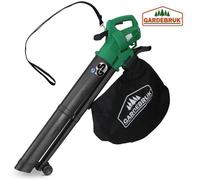 GARDEBRUK® Aspirateur souffleur broyeur électrique 3en1 3000W bandoulière 270 km/h roulettes bac 45L souffleur de Feuilles aspirateur Jardin