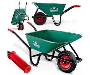 GARDEBRUK® Brouettes Wheelbarrow Brouette Roue Pleine 100 L Charge 250 Kg Cuve en Polypropylène Résistante en Acier Thermolaqué Roue 39 Cm Tout Terrain Jardin Terrasse Chantier