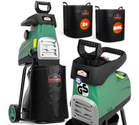 GARDEBRUK® Broyeur végétaux et Branches 3100 W Silencieux Branches Max. 44mm 2X bac 60L déchiqueteuse Branches broyeur électrique Jardin