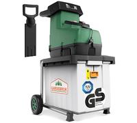 GARDEBRUK® Broyeur de végétaux électrique 3.100W Max. 45mm Sac 60L broyeur à Rotor broyeur végétaux Silencieux à Rouleau broyeur de Jardin déchets Verts