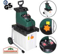 GARDEBRUK® Broyeur végétaux et Branches 3100W Branches Max. 45mm électrique Sac 60L Rouleau Silencieux déchiqueteuse composteur