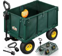 GARDEBRUK® Chariot à roulettes pliable 550kg robuste bâche amovible chariot de plage chariot de transport brouette chariot jardin