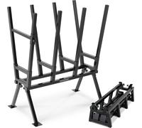 Gardebruk® Chevalet de sciage Bois 77x50x105cm Max. 400kg étrier de Blocage réglable en Hauteur Acier chevalet démontable tréteau tronçonneuse