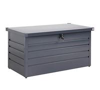 Gardebruk® Coffre de rangement en métal Anthracite 120x62x63 cm 360L Verrouillable Vérin à gaz Extérieur Coffre jardin Coussin