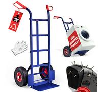 GARDEBRUK® Diable pliant pneus pleins PU increvable max. 200kg déménagement charge lourde atelier diable de manutention chariot