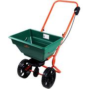 GARDEBRUK® Épandeur 25L pour semence engrais sel et sable Épandeur d'engrais avec grandes roues Jardin gazon extérieur