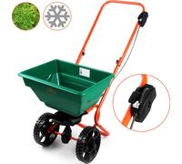 GARDEBRUK® Epandeur 25L Quantité d'épandage réglable grandes roues Epandeur de semences Epandeur d'engrais pour sel Engrais Gazon Split Semences