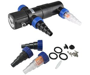 Gardebruk® Filtre à Rayons UV-C clarificateur stérilisateur Filtre lumière/Eau 11W câble 5m Ballast intégré étang Bassin Aquarium 3 raccords