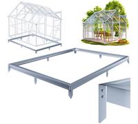 Gardebruk® Fondation Serre de Jardin 250x190cm Acier Inoxydable Cadre Acier matériel Montage Fixation Sol embase Serre Aluminium Polycarbonate