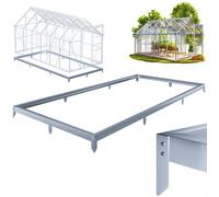 GARDEBRUK® Fondation Serre de Jardin 380x190cm Acier Inoxydable Cadre Acier matériel Montage Fixation Sol embase Serre Aluminium Polycarbonate
