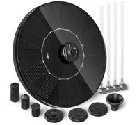 GARDEBRUK® Fontaine solaire flottante 7 buses Noir 1,4 Watt pompe à eau bassin jardin panneau solaire flotté extérieur