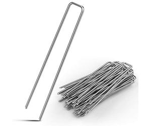 Gardebruk Piquets de Fixation - Lot au Choix 50/100/150/200 - Acier Ø2,7mm Tête Plate - Sardine Piquet Terre Tente Jardin