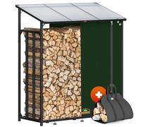 Gardebruk Range-Bûche Extérieur XXL Noir 2,3 m³
