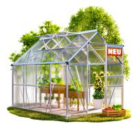 GARDEBRUK® Serre de jardin aluminium 3,6-7,2m² serre polycarbonate serre tomates