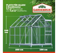 GARDEBRUK® Serre de jardin aluminium 3,6-7,2m² serre polycarbonate serre tomates