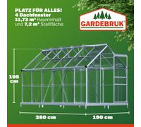 GARDEBRUK® Serre de jardin aluminium 3,6-7,2m² serre polycarbonate serre tomates