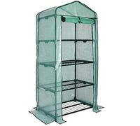 GARDEBRUK® Serre de Jardin Plastique 4 étagères Porte Enroulable Protection Serre Tomate hivernage légume Plante Fleur semis Balcon 158x49x69cm
