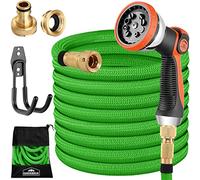 Gardebruk Tuyau d'arrosage Vert 30 m flexible Latex triple épaisseur Adaptateur en laiton 12 bars Jardin Plantes