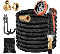 Gardebruk Tuyau d'arrosage Noir 30 m flexible Latex triple épaisseur Adaptateur en laiton 12 bars Jardin Plantes