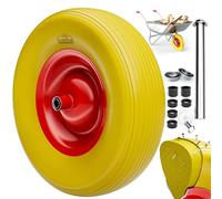 Roue de brouette anti-crevaison en mousse PU avec axe inclus Mousse PU