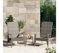 Chaise de jardin Adirondack Gris Résine tressée