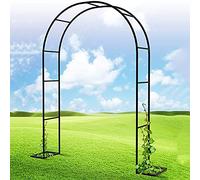 Garden Arch for Wedding, Climbing Plant Support, Black Metal Pergola for Climbing Roses & Vines, 370x25x220cm/146x9.8x87in - Perfect for Outdoor Decor