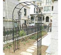 Garden Arch - Sturdy Black Metal Trellis for Climbing Plants, 240cm Weather-Resistant Arbor, Elegant Pergola Support for Outdoor Pathways and Landscapes