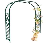 Garden Arch Trellis - 7.5ft/8.8ft Metal Arbor for Climbing Roses, Sturdy Tubular Design, Outdoor Decorative Arch, Green Color, W300xH270cm, Perfect for Gardens and Patios