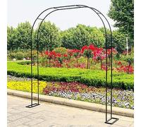 Garden Arch Trellis for Climbing Plants - Weatherproof Metal Rose Arch 1.2m x 2.2m Black Perfect for Vines and FlowersOutdoor Garden Decoration