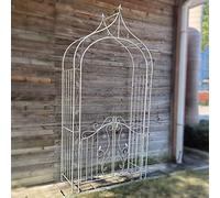 Garden Arch with Gate, Metal Flower Trellis for Climbing Plants, Wedding Party Decoration, Durable Outdoor Pergola, Elegant Garden Landscape Feature