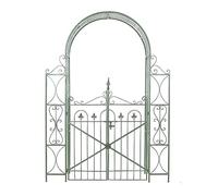 Garden Arch with Gate, Metal Trellis for Climbing Plants, Roses & Vines, Outdoor Wedding Ceremony Decoration, Elegant Garden Arbor for Events (Size)