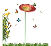 Garden Bird Bath, Metal Stake Feeder, Decorative Water Bowl for Outdoor Attraction, Weather Resistant Durable Build, Yard Patio Ornament, Bird Watering Station for Balcony Deck Ground Pool Use