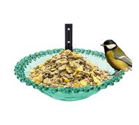 Garden Bird Bath, Tree-Mounted Bird Bath, PP+Iron Hangable Water Basin, 9-inch Bowl, Weather-Proof Animal Feeder Statue, Ideal for Patio, Balcony, Courtyard, Backyard Outdoor Use, 23.5x23.5x14cm