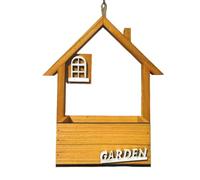 Garden Bird Feeders - Bird Feeders Hanging Station | Wooden Bird Feeder | Bird House Shaped Garden Outdoor Birdhouse Wooden Parrots House | Garden Country Cottages Bird House for Bird Feeding