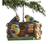 Garden Bird House, Hangable Bird House Room, 7.6x5.59x5.31 inches Portable Resin Humming Nest Gardens s Houses Decorative for Hummingbirds