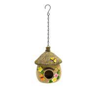 Garden Bird, House Resin Metal Chain Hangable Shelter | Hummingbird House Garden Decor for Bluebird Robin Wren Swallow Balcony Courtyard Yard Parks Patio
