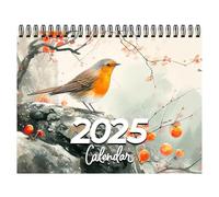 Garden Birds - 2025 Birds Edition Monthly 12-Mois Desktop For Living Room, Bedroom, Study Room Photographic Pictures Of Patterns On Our High Brig