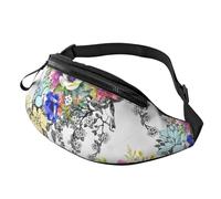 Garden Blossoming Wildflowers Birds Leaves Branches Print Men Women Stylish Waist Bag Comfort Pack Travel for Hiking Cycling and Running