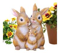 Garden Bunny Statue, Outdoor Rabbit Ornament, Portable Resin with Weatherproof Build, Compact Stone with Hand Painted Finish, Neutral Style Lawn Decor Accent, Backyard Use for Landscape Display