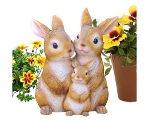 Garden Bunny Statue, Outdoor Rabbit Ornament, Portable Resin with Weatherproof Build, Compact Stone with Hand Painted Finish, Neutral Style Lawn Decor Accent, Backyard Use for Landscape Display