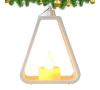Garden Candle Lantern, LED Night Light, 3.94x2.09in Decorative Farmhouse Design, Warm Ambience for Porch Decor, Living Room, Bedroom, Outdoor Lighting, Window Sill, Dining Table