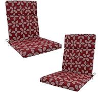 Garden Chair Cushion for Adirondack, Indoor Outdoor Fade Resistant Seat and Back, Soft and Thick Pads with Secure Ties, Rocking(Wine Red,45 x107 x 3cm)