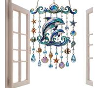 Garden Chimes for Outdoors - Acrylic, 30cm Marine Animal Windchime, Decorative Sun Catcher Ornament | Sea Animal Garden Decor for Home Gardens Backyard Courtyard Patio Balcony Terrace Porch Door